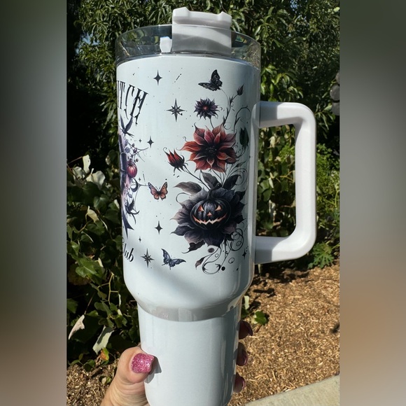 Spooky Witch Social Club Halloween 40oz tumbler with handle - Picture 3 of 5